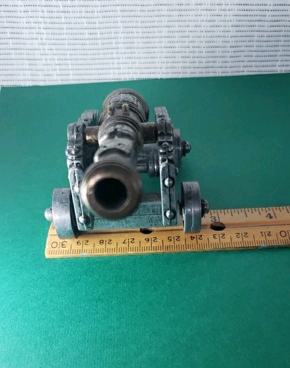 Vtg Denix Miniature Model 1797 El Tigre Spanish Cannon Metal Heavy Brass And
