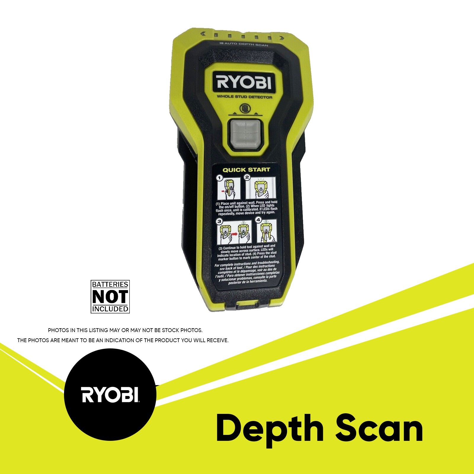 RYOBI ESF5002 Whole Stud Finder Auto Depth Scan Tech Hand-Held Multiple LED A21