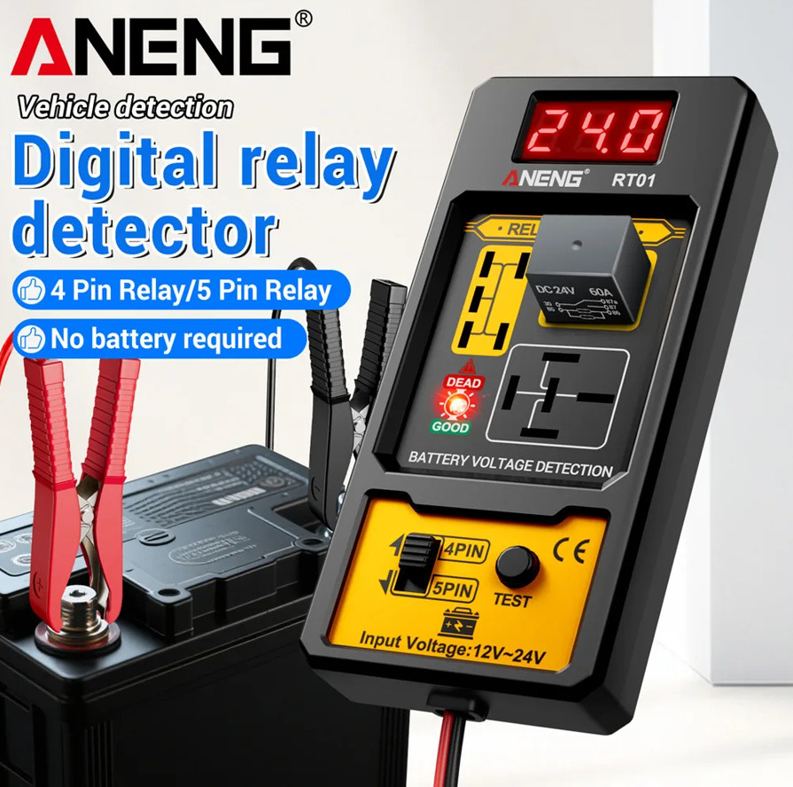 Probador universal de relés para automóvil, Probador de voltaje RT01, Batería AR