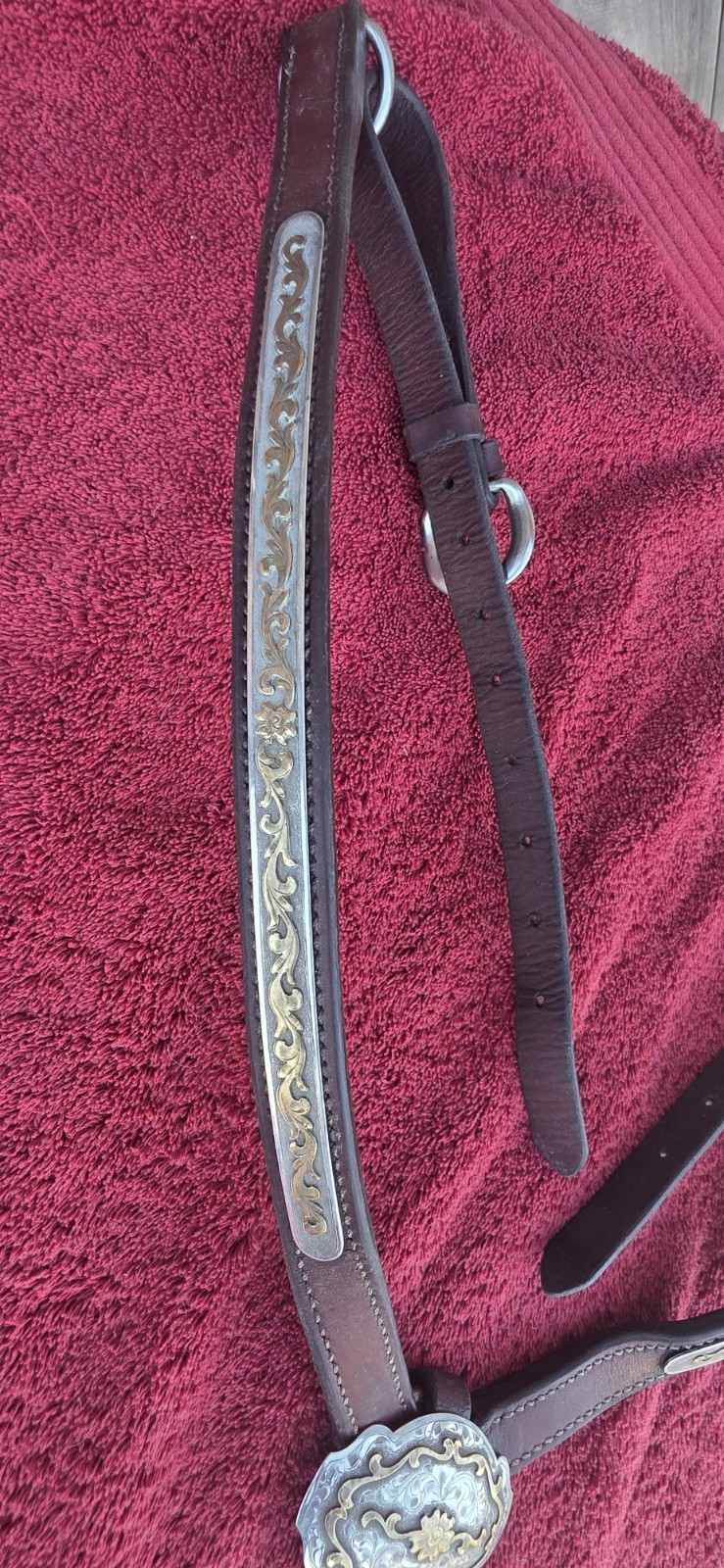 Vintage Victor's Custom Tack Silver &Bronze Headstall And Breast Collar Set MINT