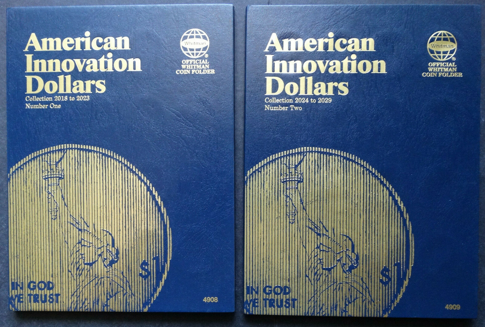 Set of 2 Whitman American Innovation Dollars Coin Folder 2018-2029 Album Book