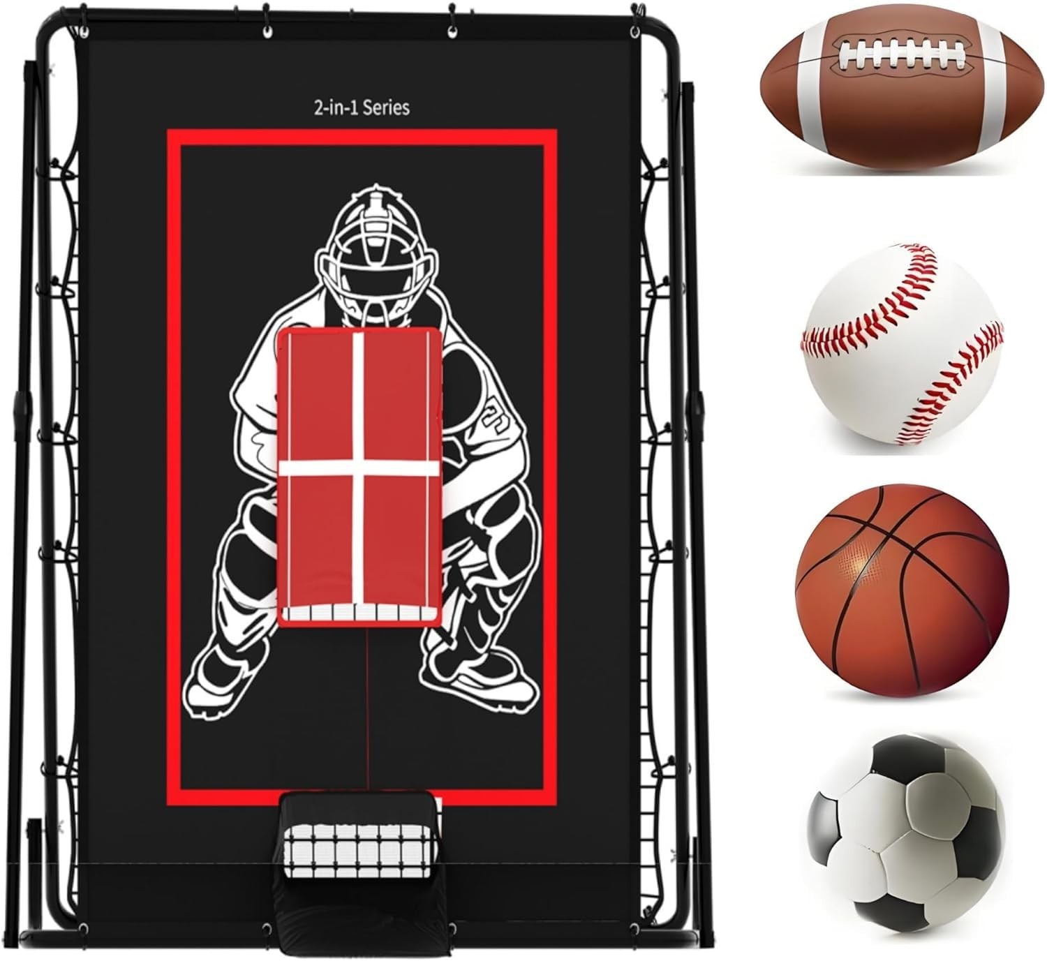 2-in-1 Baseball Pitching Target and Rebounder Net W/Strike Zone,Throwing Trainin