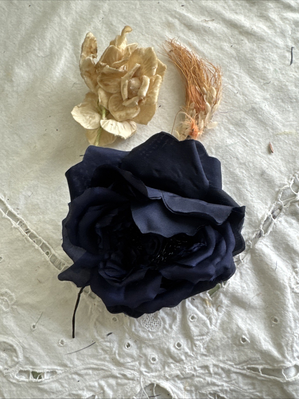 Vintage Antique Millinery Flowers Feathers Hat Trim 16 Pieces