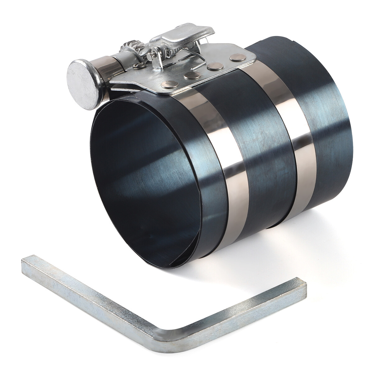 Piston Ring Compressor Professional Piston Install Tool with Wrench 2 1/8" to 7"