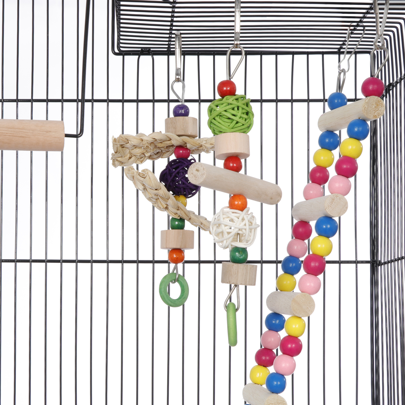 39-inch Roof Top Large Bird Cage Flight Parrot Cockatiel Parakeet Cage w/Toys