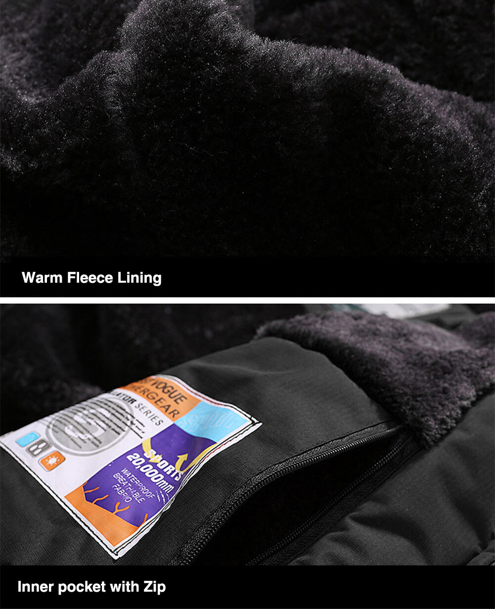 Men's Waterproof Winter Jacket Warm Winter Coats Outdoor Ski Snow Hooded Jackets