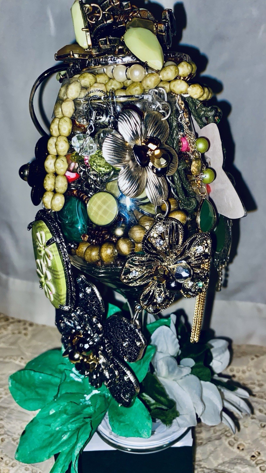 💚Enchanted Green Forest Whimsical Mystery Jewelry Jar – All Wearable pieces🌿💚