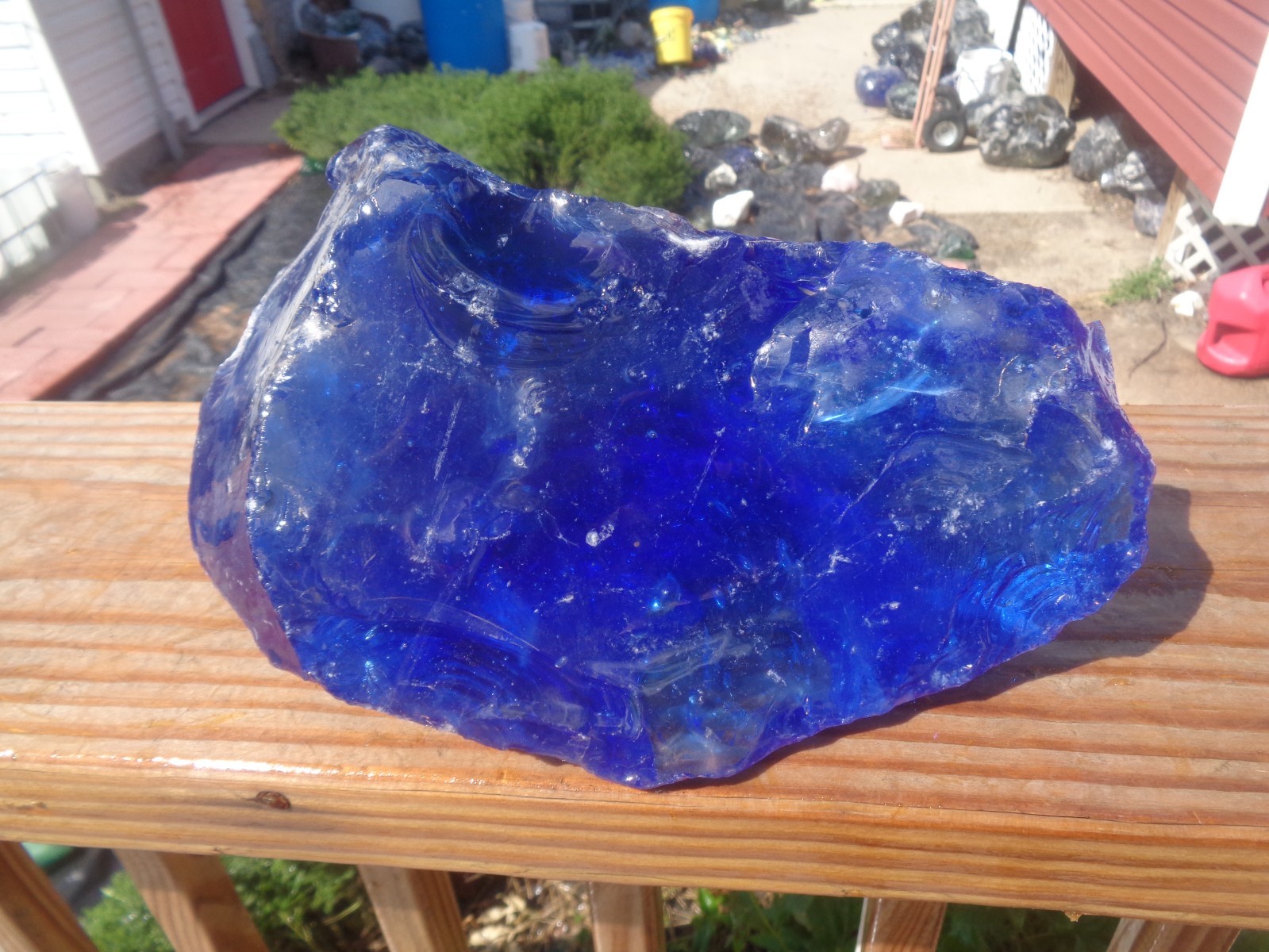 Glass Rock Slag Pretty Clear Cobalt Blue 10.12 lbs ZZ25 Rocks Landscape Aquarium