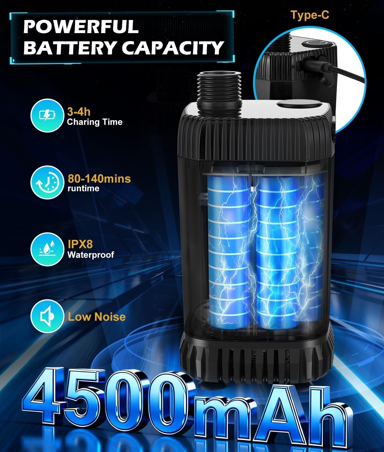 WADEO Portable Shower with Heater,5 Gal Foldable Bucket,LED Display Waterproof