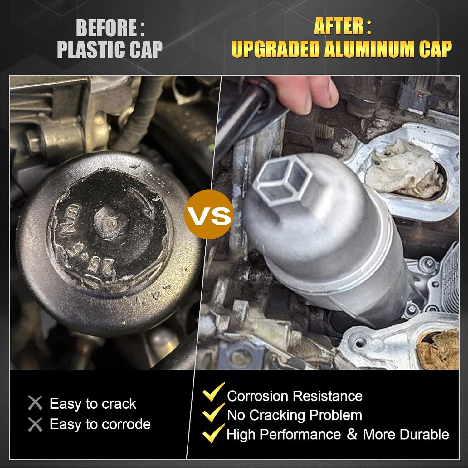 Full Aluminum Oil Filter Housing Fit For 2017-2018 Dodge Jeep Chrysler Ram 3.6L