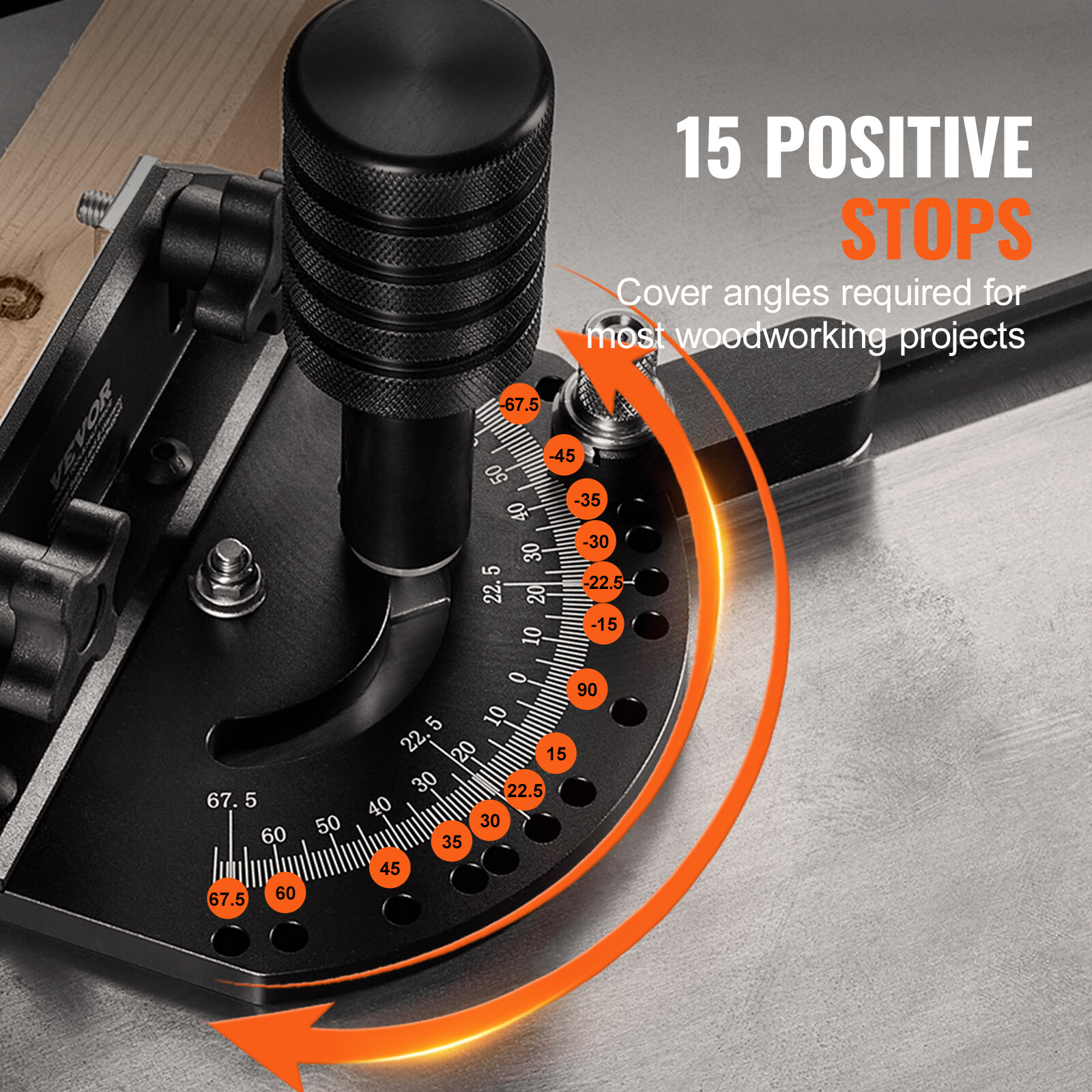 VEVOR Precision Table Saw Miter Gauge Standard Slot 3/4'' x 3/8'' 18 in Grating