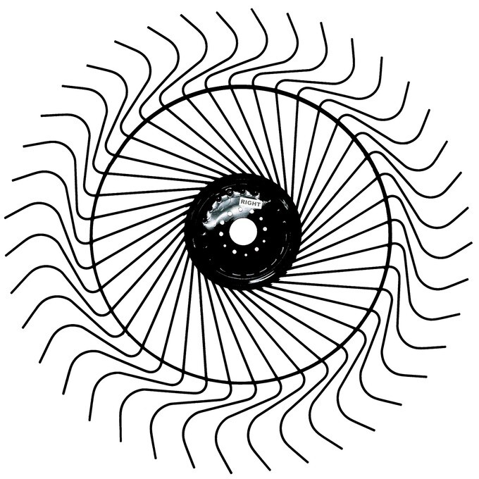 Ag-Rite 55" Paired set of Left and Right Wheels for Hay Raking, 7mm Tines (10)