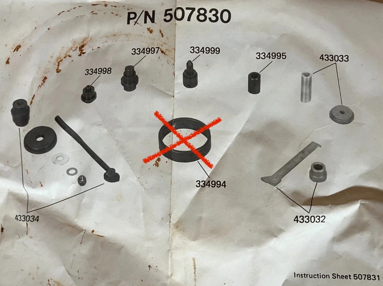 Genuine OMC 507830 Tool Kit MISSING ONE TOOL 334994 Outboard Marine Corporation