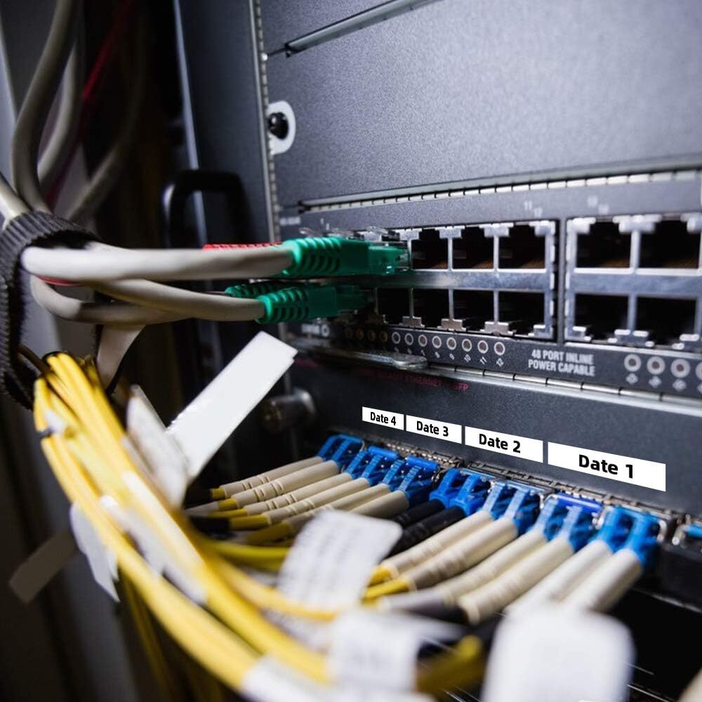 5x Dymo D1 Label Tape 45013 Black on White 1/2 Inch x 23 Feet Compatible product