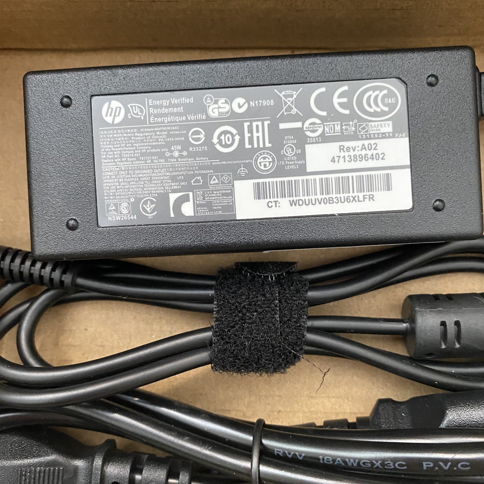 Genuine 45W HP Laptop Charger AC Power Adapter 740015-002 741727-001 19.5V 2.31A
