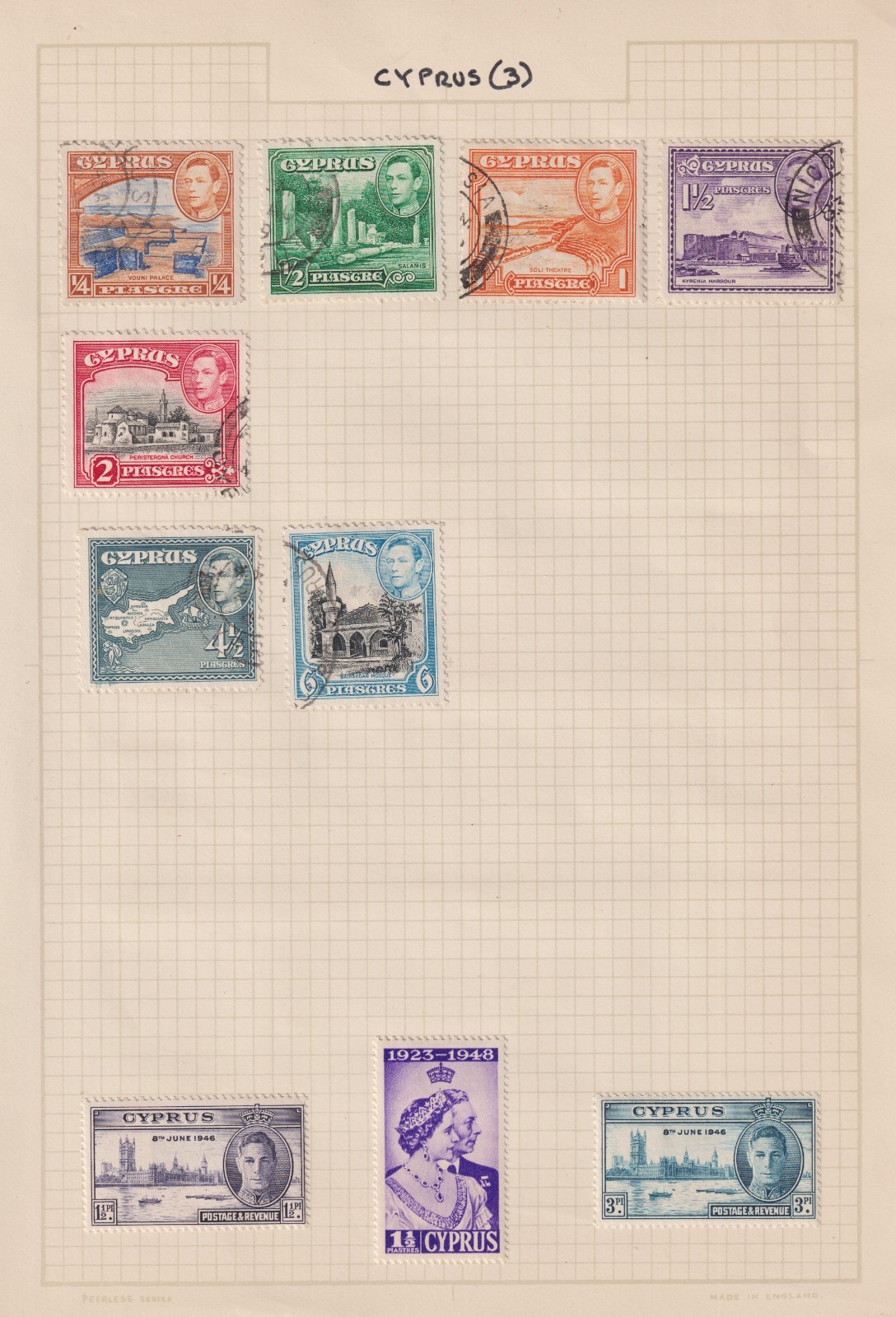 Cyprus Stamps on 4 Pages - Mint and Used - QV onwards