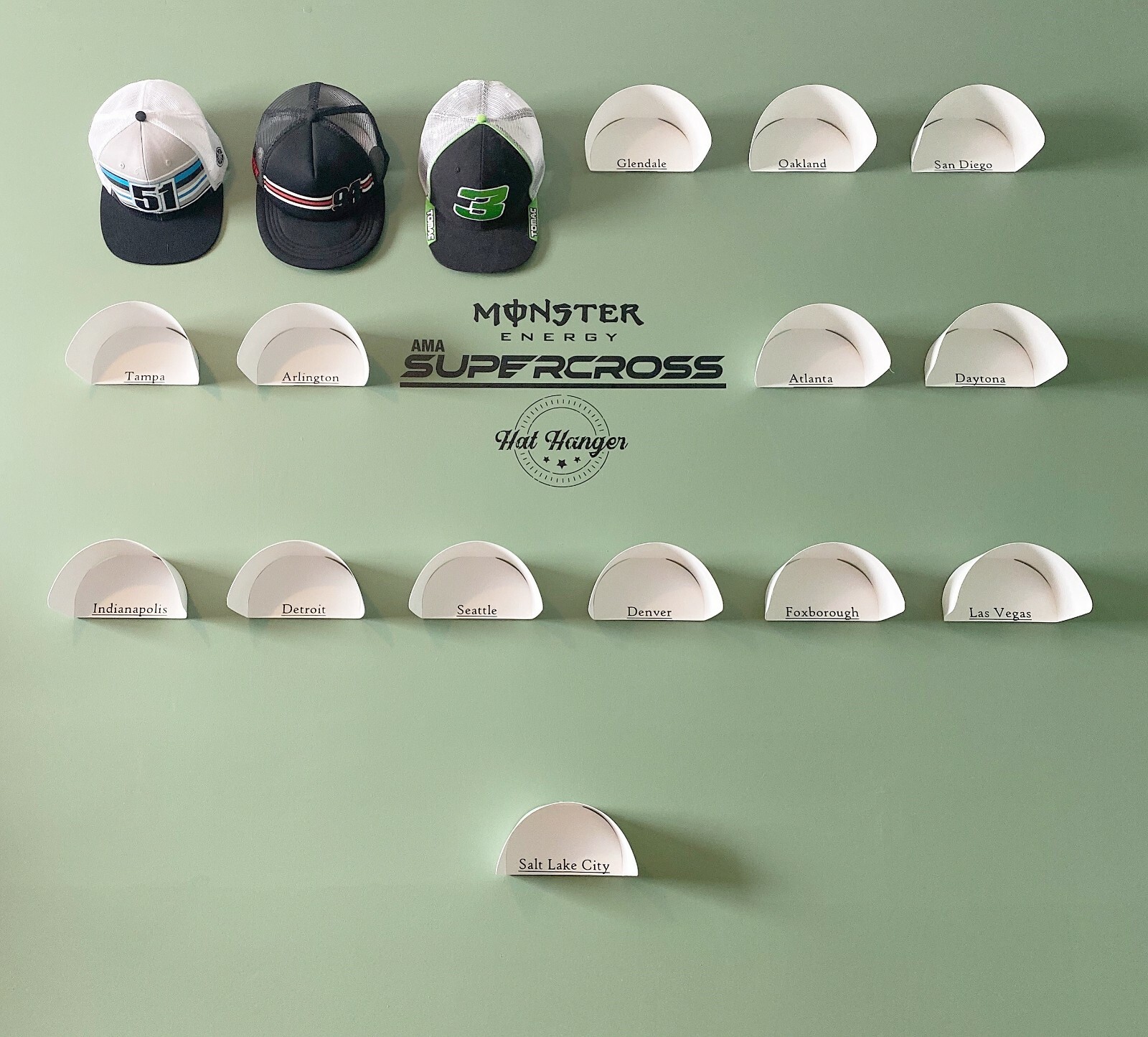 10 Pack Hat Hangers - Removable Tape Mounted - Rack Hook Cap Wall Mount No Nails