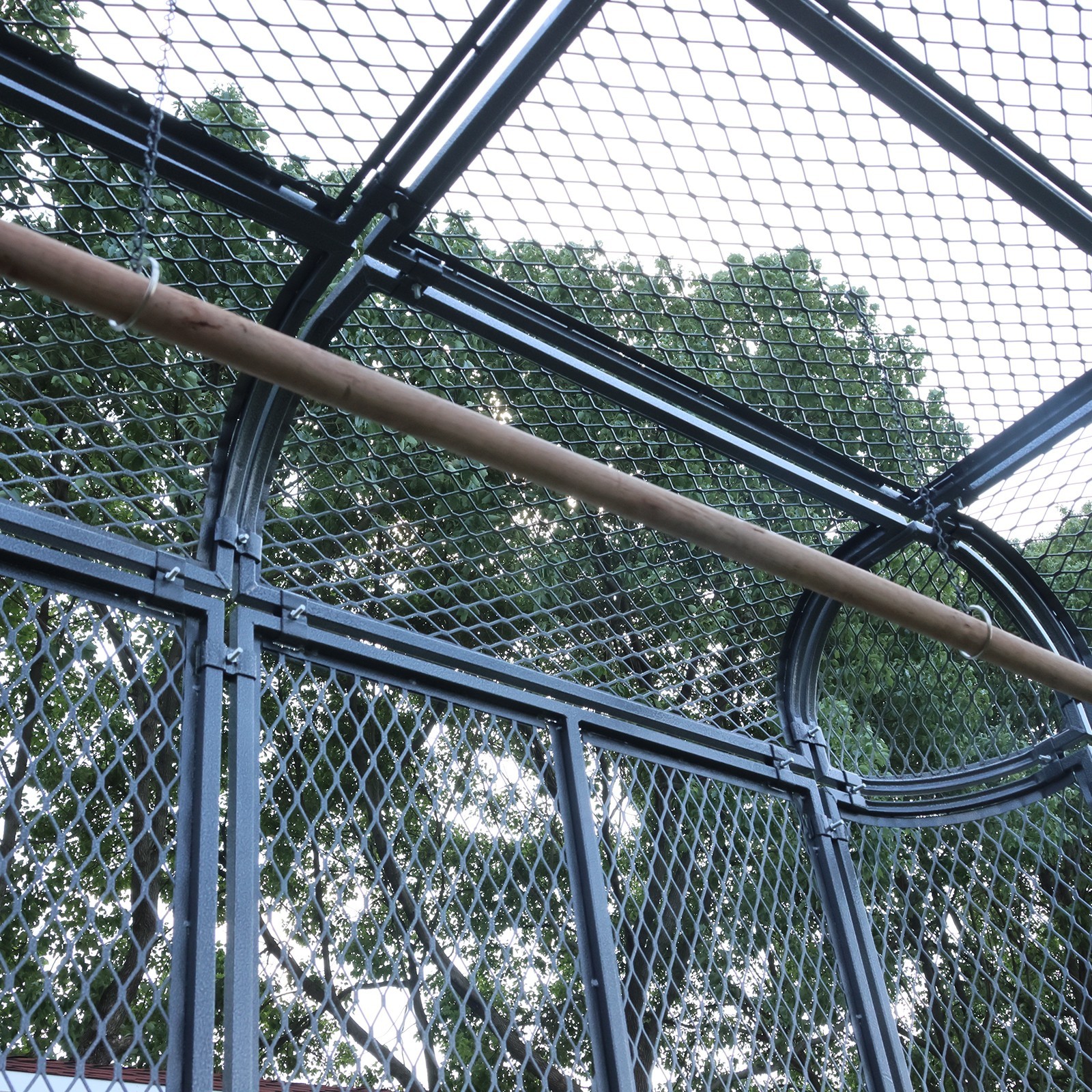 Large Walk-in Silver Flight Bird Cage Aviary Parrot Macaw Finch Metal Aviary