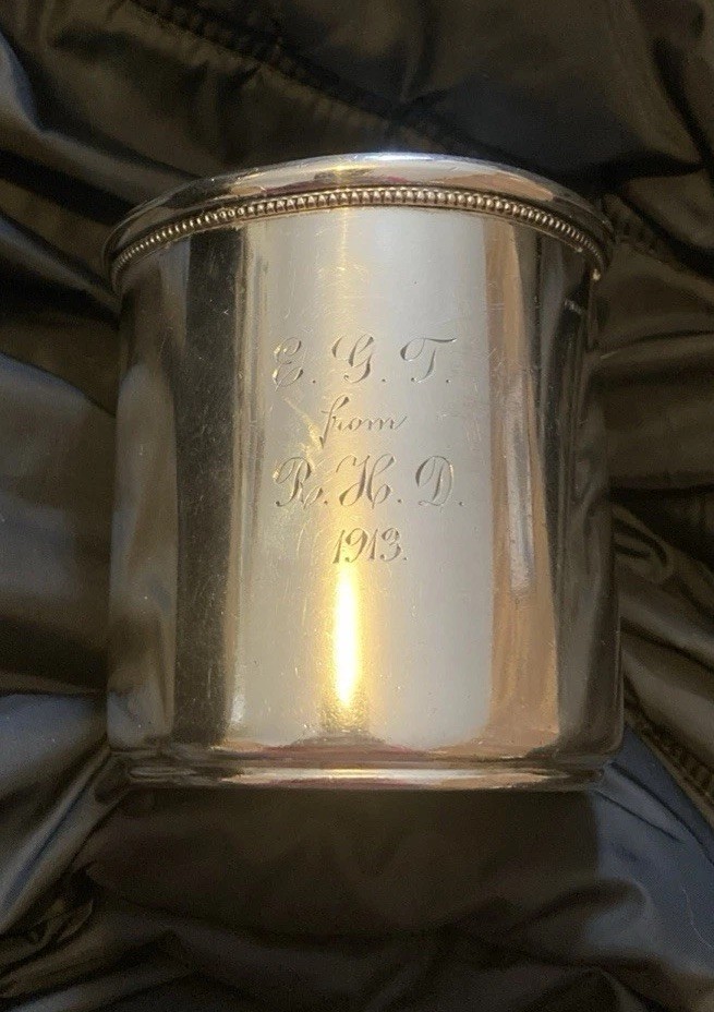 Antique Silver Cup Bigelow & Kennerd & Co. Engraved “EGT from RHD. 1913. “