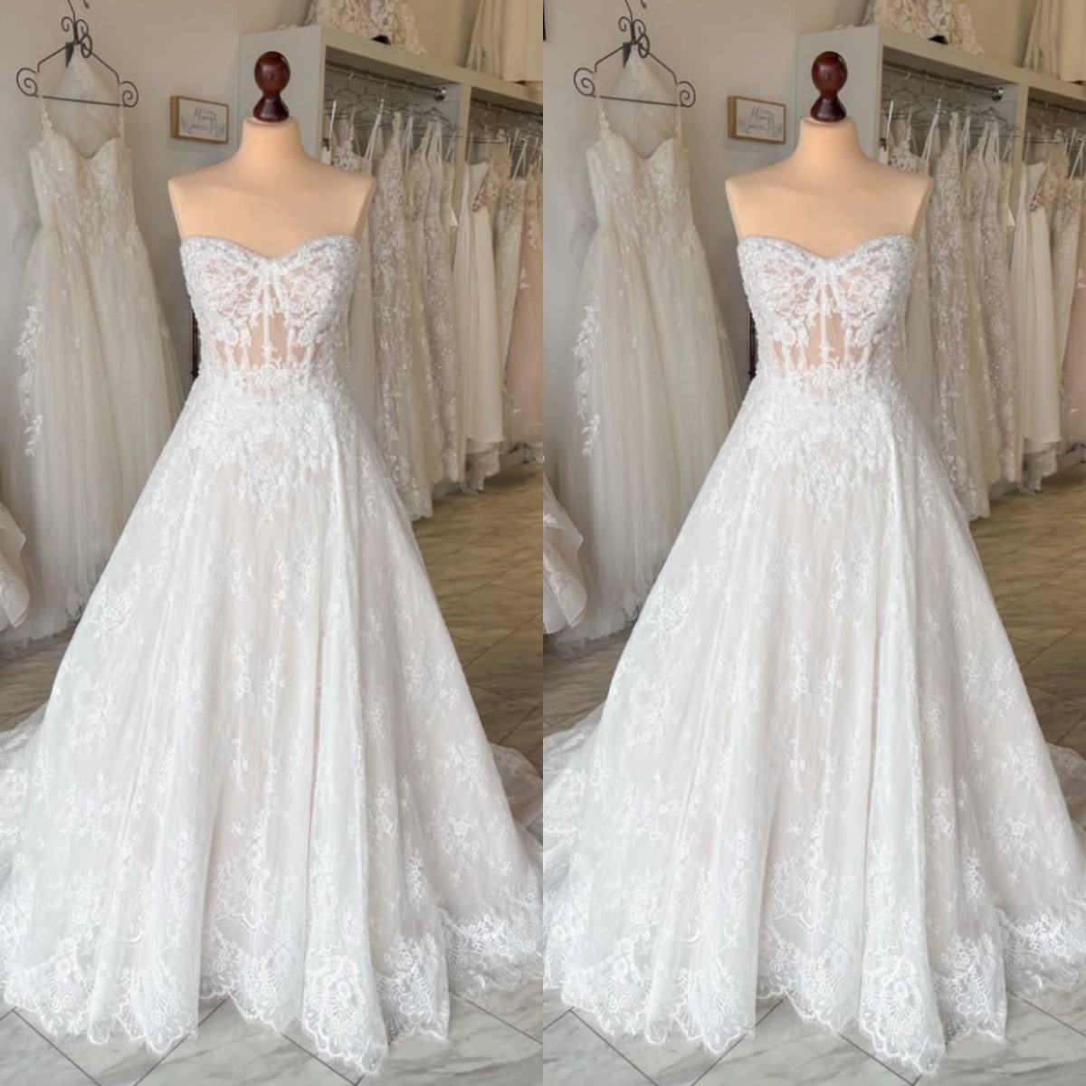 Sweetheart Wedding Dresses Beach Boho A Line White Sleeveless Lace Bridal Gowns