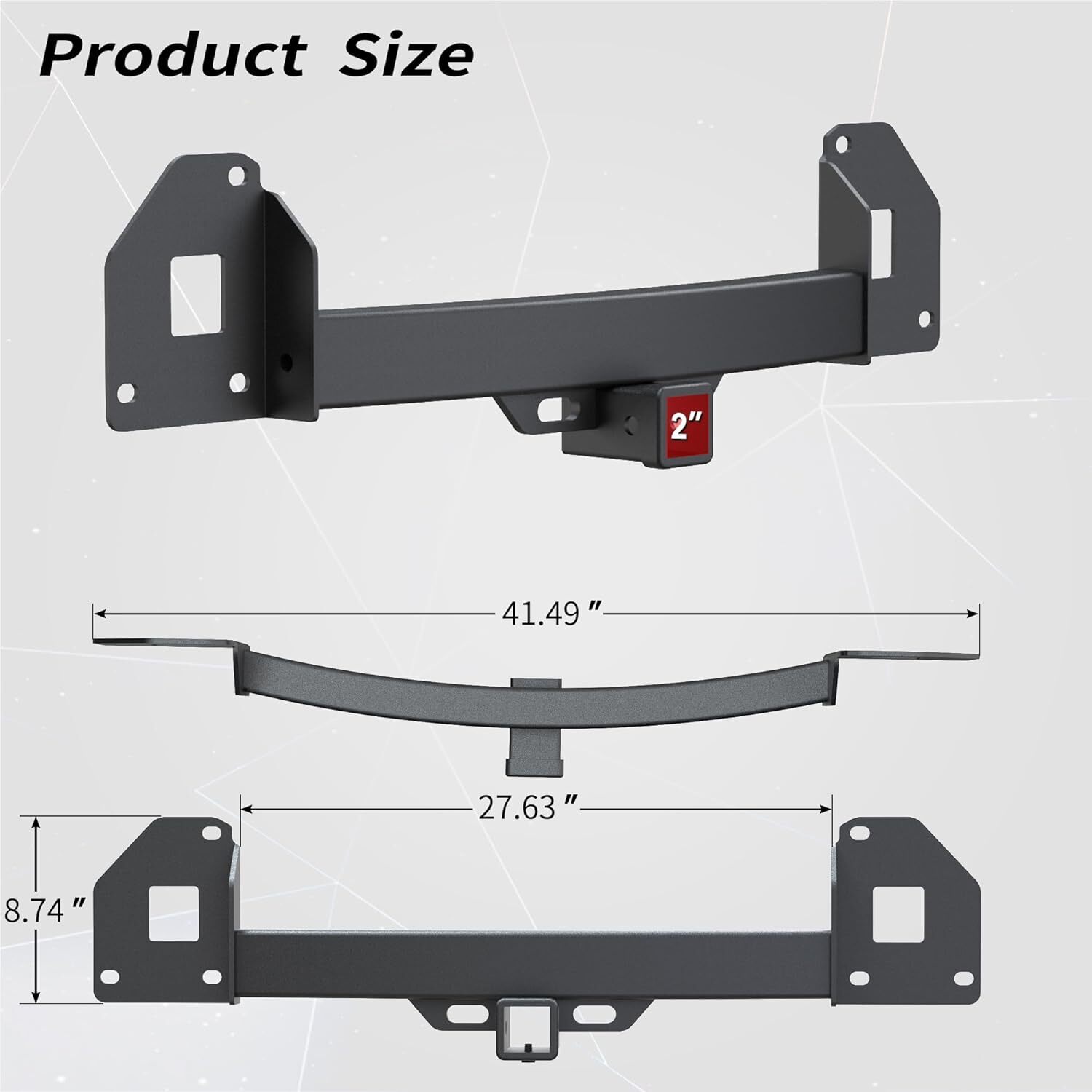 Class III Max-Frame Trailer Hitch Receiver 2" For 2020-2024 Tesla Model Y Steel