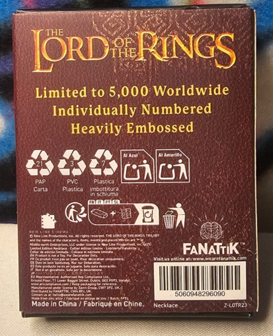 The Lord of the Rings One Ring Necklace (Only 5,000 Made)