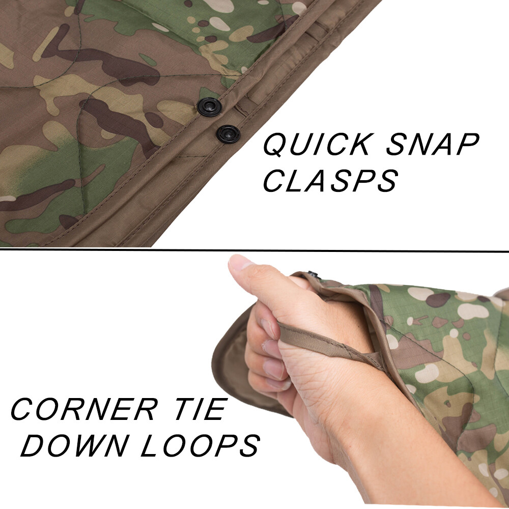 Camo Outdoor Blanket Waterproof Insulated Multi-Use Poncho Liner for Camping