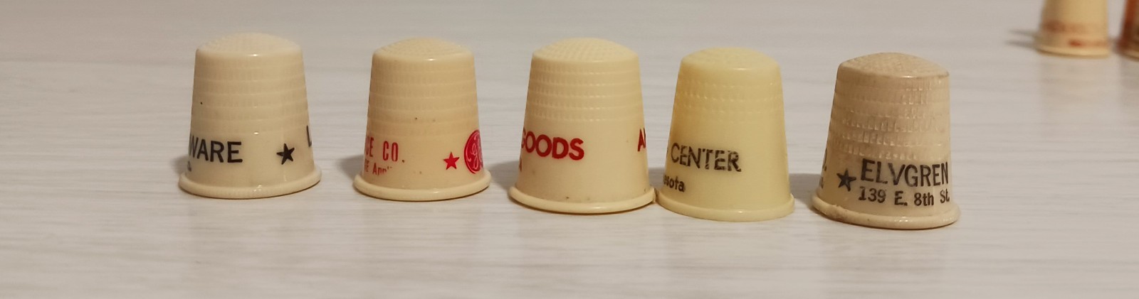 Vintage Lot 13 Plastic Advertising Thimble Minnesota