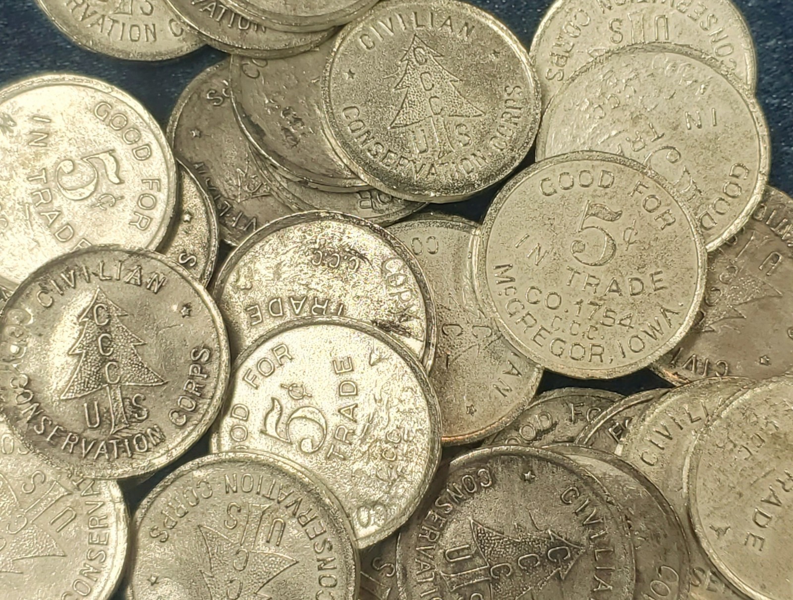 C.C.C., Civilian Conservation Corps Canteen token