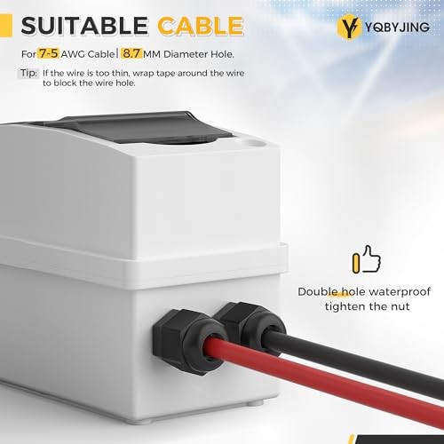 Solar Panel Disconnect Switch 40 Amp DC 4 Holes DC 1000V Box & Wire 40A