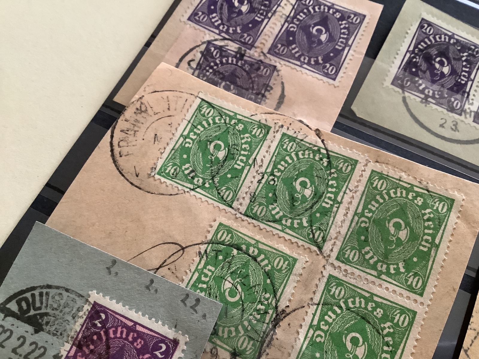 Germany 1921 post horn stamps on paper Ref 50038