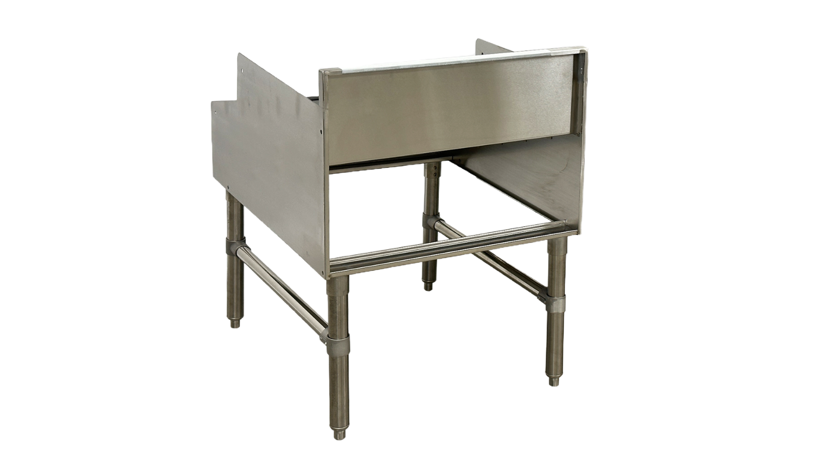 24" W 6 Shelf Liquor Display Rack, Stainless Steel