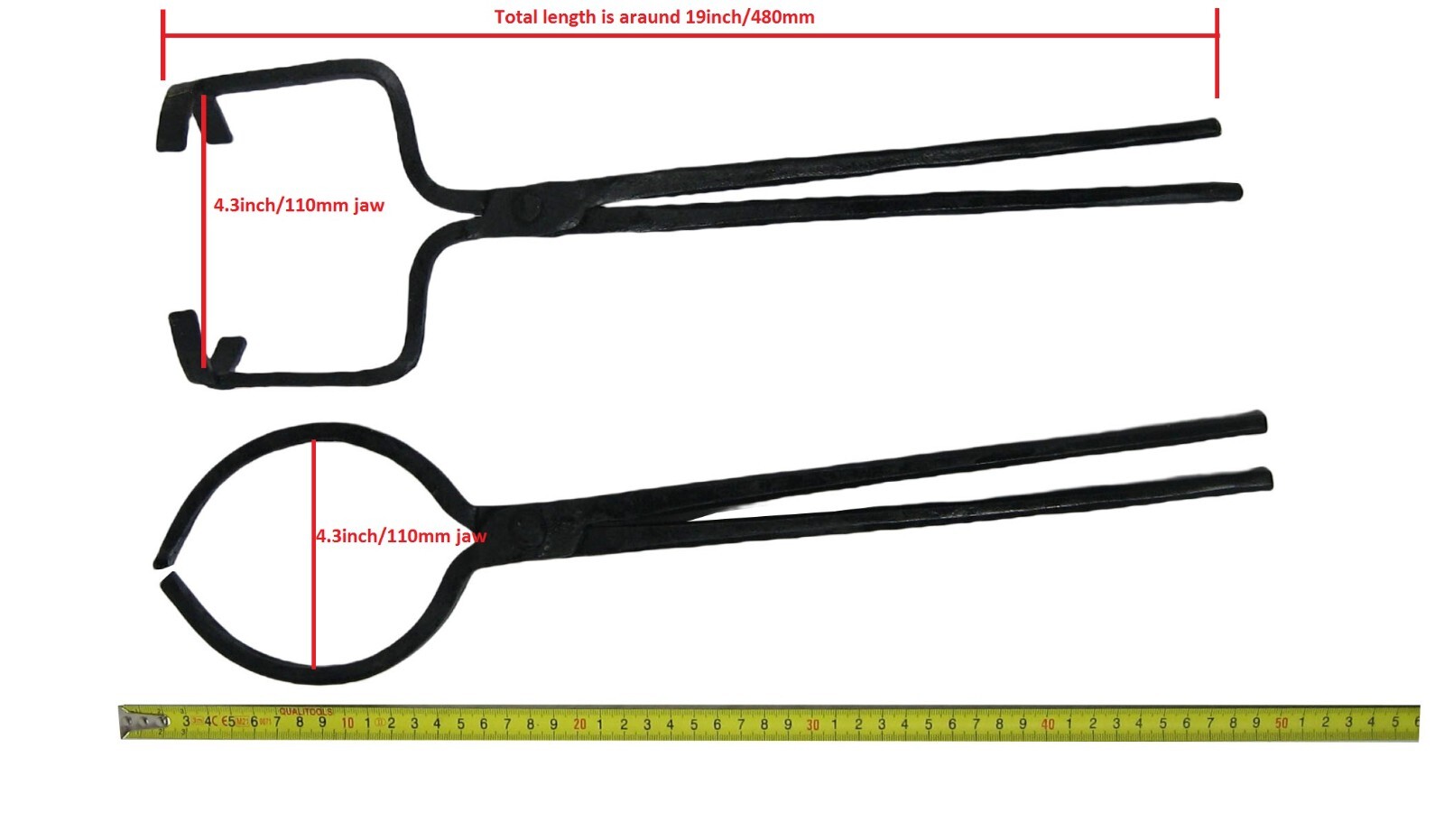 4-8 KG Crucible Tongs Set For Lifting and Pouring Fit Gas Metal Melting Furnace