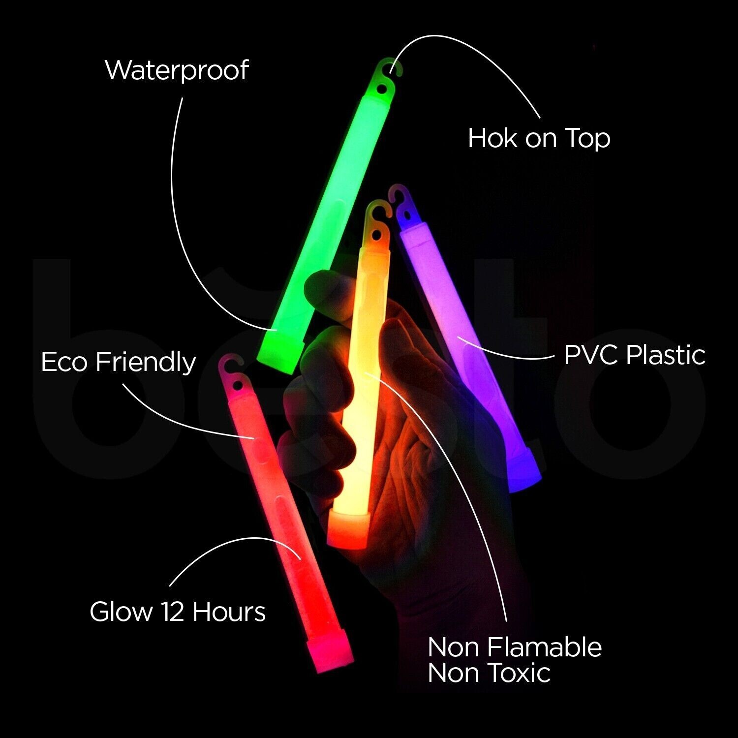 25 x Premium Glow Sticks 6inch Long Light Up Sticks Party Safety Light