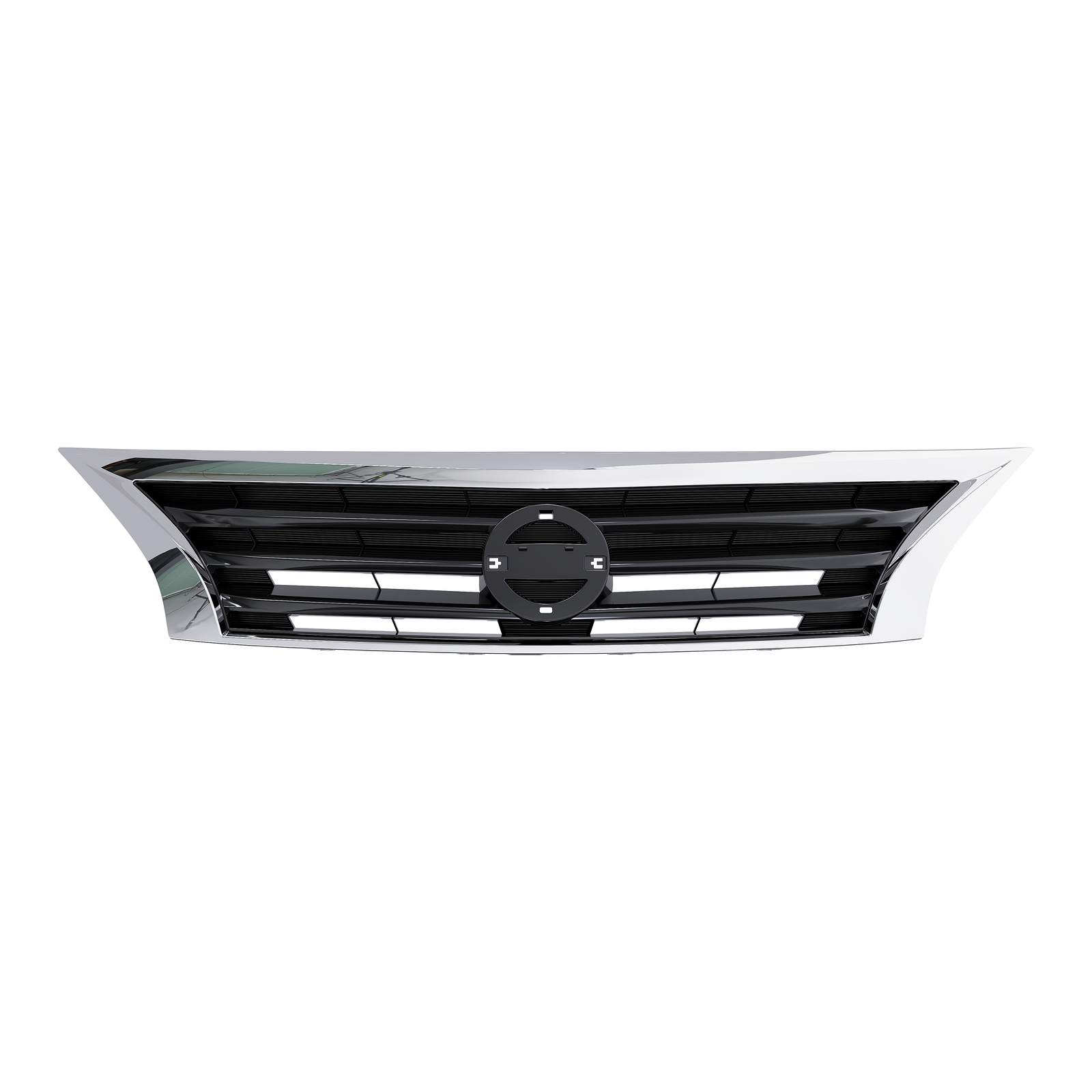 For Nissan Altima 2013 2014 2015 Front Bumper Upper Grille Black w/ Chrome Trim