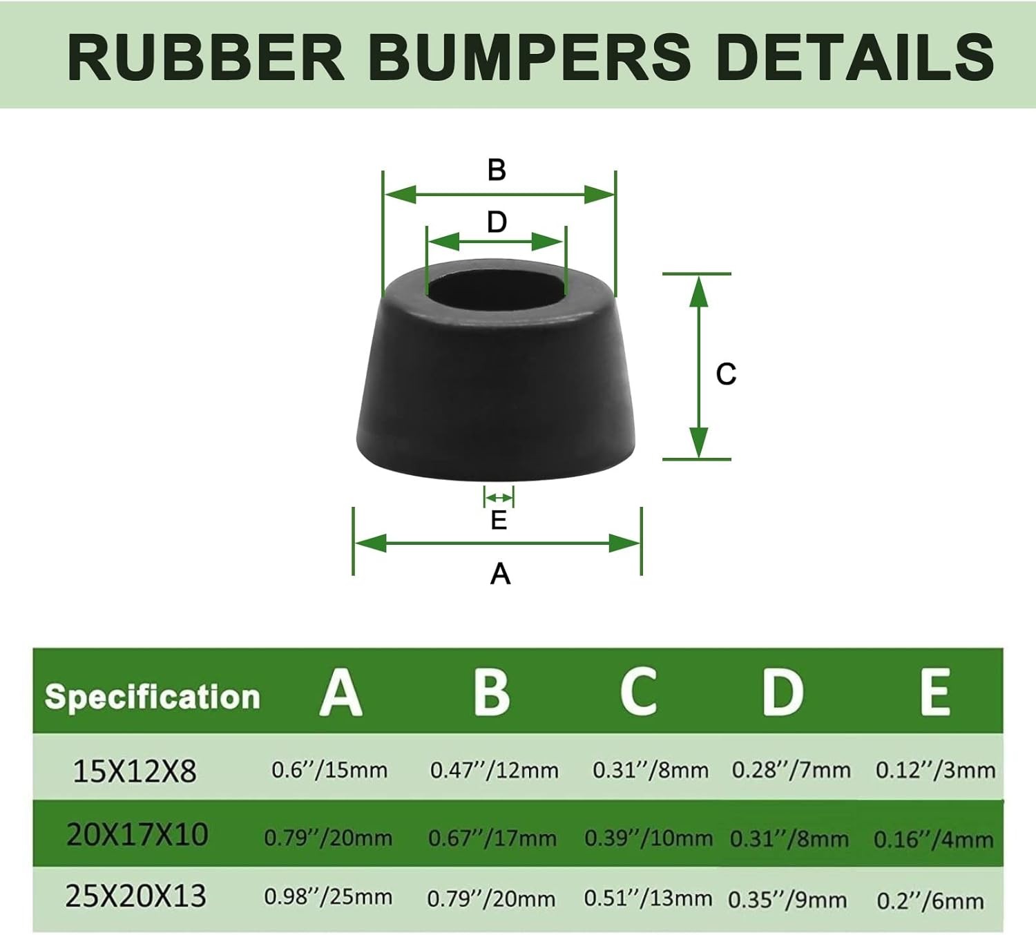 50 Pcs Round Rubber Feet Bumpers Non Slip Cutting Board Feet with Screws