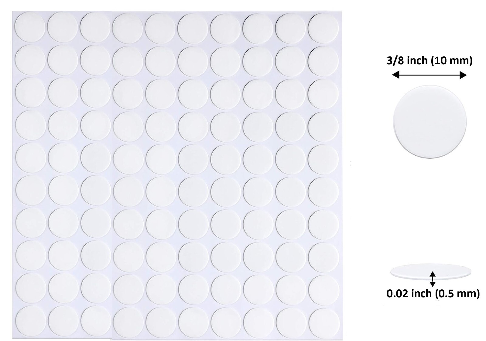 100 Clear Adhesive Dots Removable Two Sided Round Glue for Arts Crafts Posters