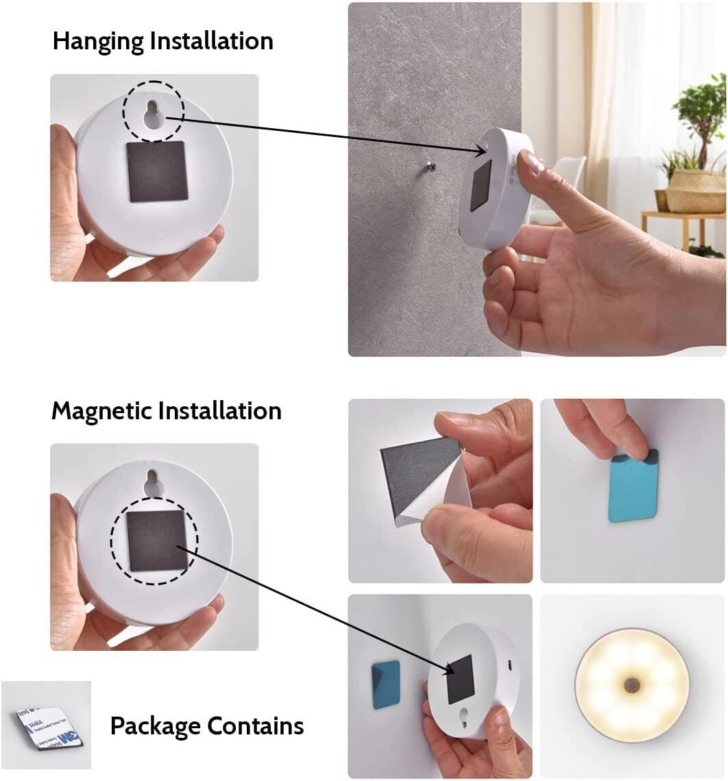 Rechargeable LED Motion Sensor Under Cabinet Closet Light USBCharge Kitchen Lamp