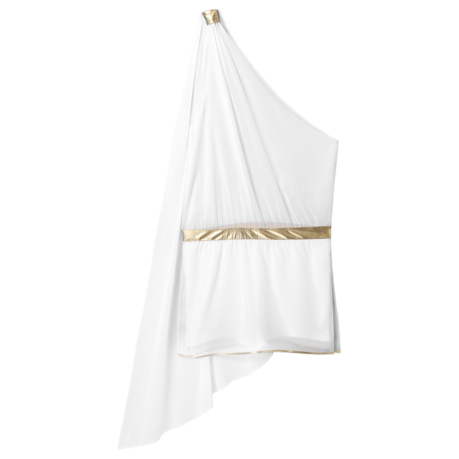 Mens Ancient Greek Roman Halloween Cosplay Costume One Shoulder Toga Jumpsuit