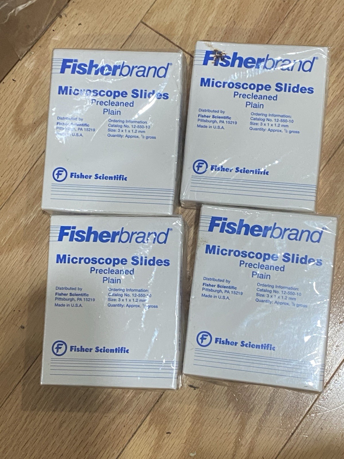 4 Packs Fisherbrand Plain Microscope Slides Precleaned 12-550D SEE DESCRIPTION