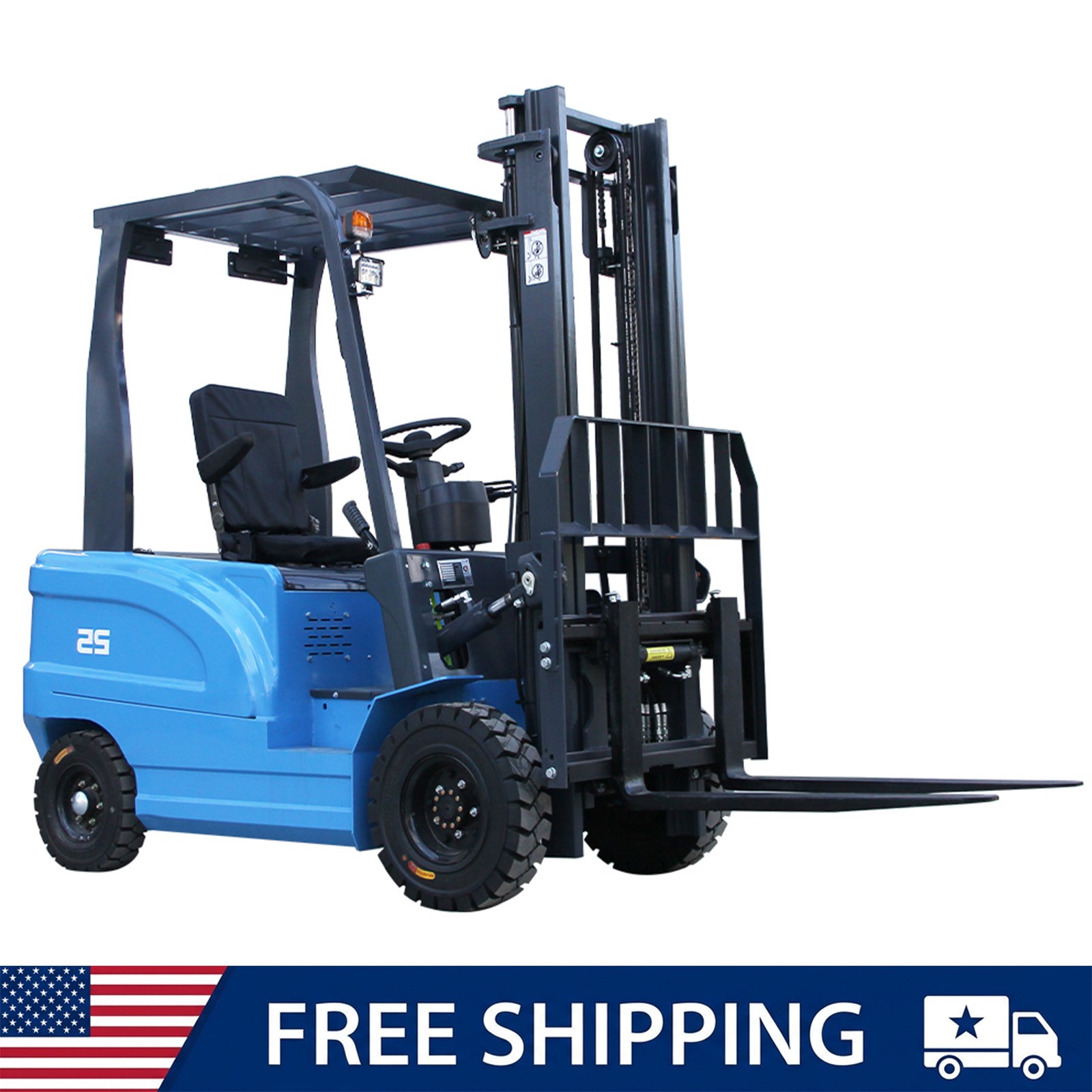 FREE SHIP 2.5Ton 5500lbs Electric Forklift Rated W/60V 70Ah Charger Side Shift