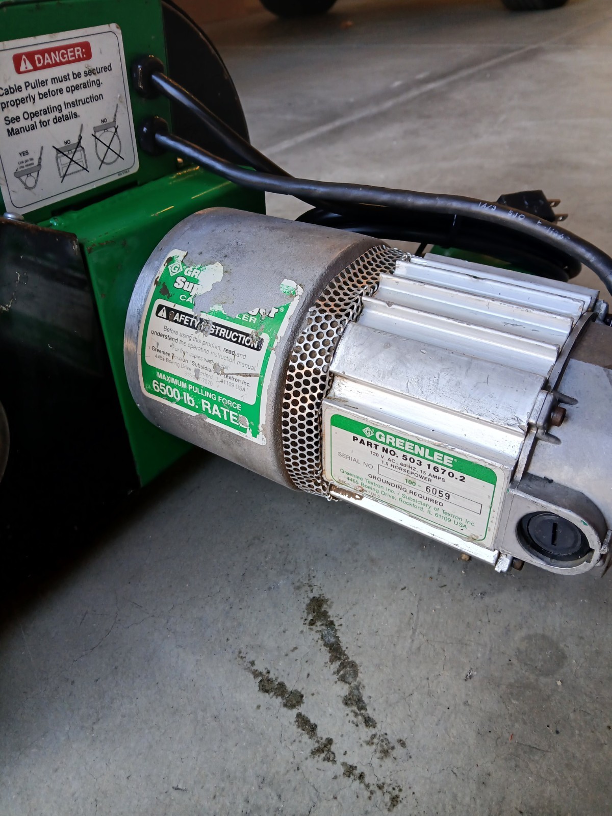 Greenlee 6001 6500 lbs Super Tugger Cable Puller