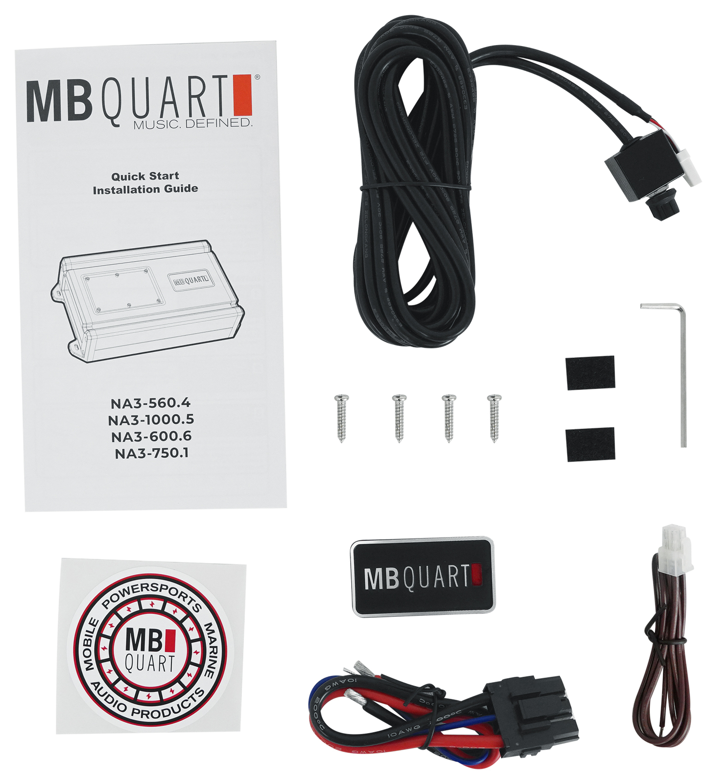 MB Quart NA3-750.1 750 Watt Mono Marine Amplifier Class D Boat Amp+Bass Remote