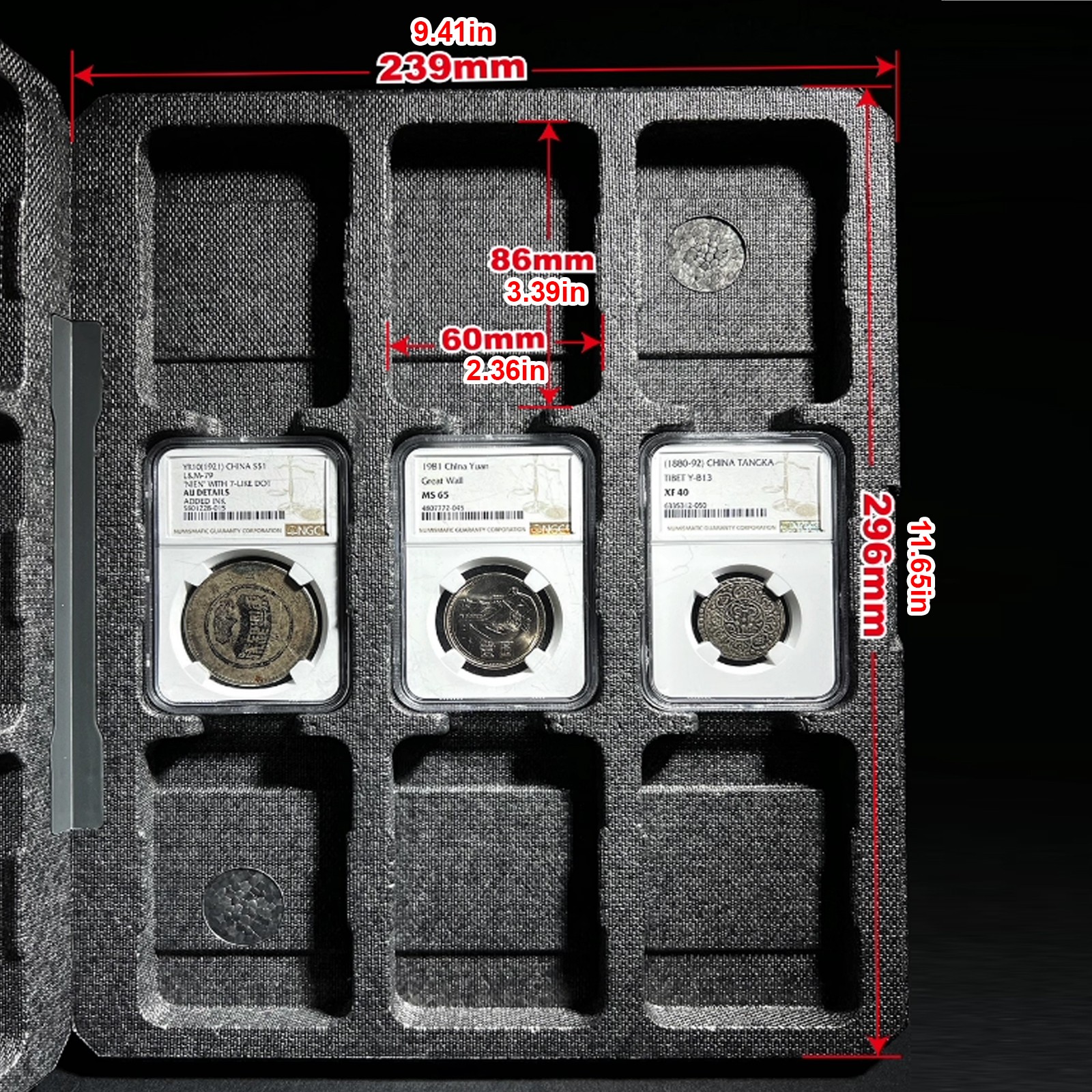 18CT Display Tray Storage Case Box Album Folder for NGC Graded Coin Slab Holder