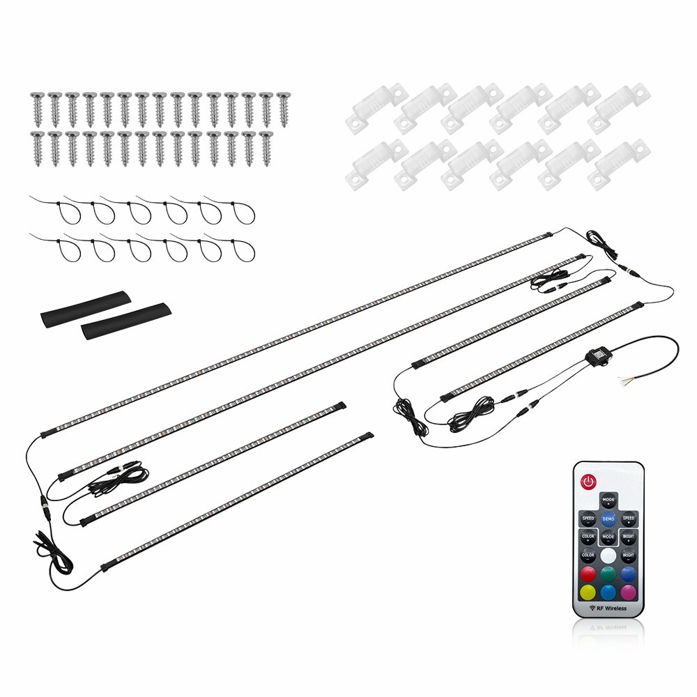 6Pcs Million Color Car Truck Underglow Under Body Accent Glow Neon LED Light Kit