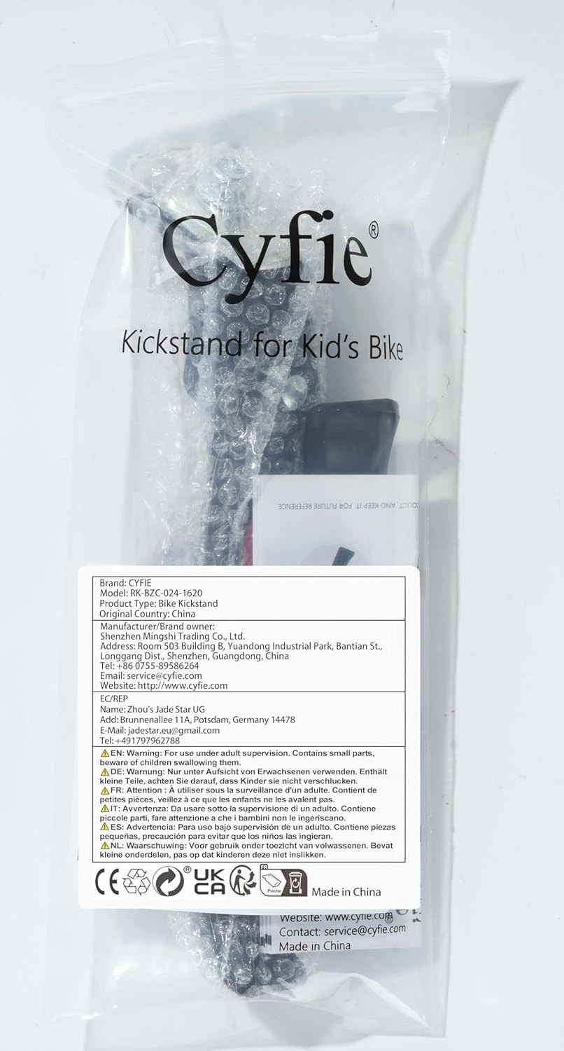 Cyfie Bike Kickstand for 16 18 20 Inch Kids Adjustable Center Mount Bicycle Kick