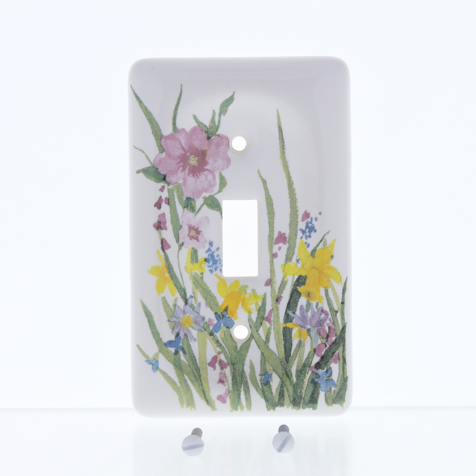 Leviton 1Gang Wildflower Porcelain Toggle Light Switch Cover Wallplate 89501-WFL