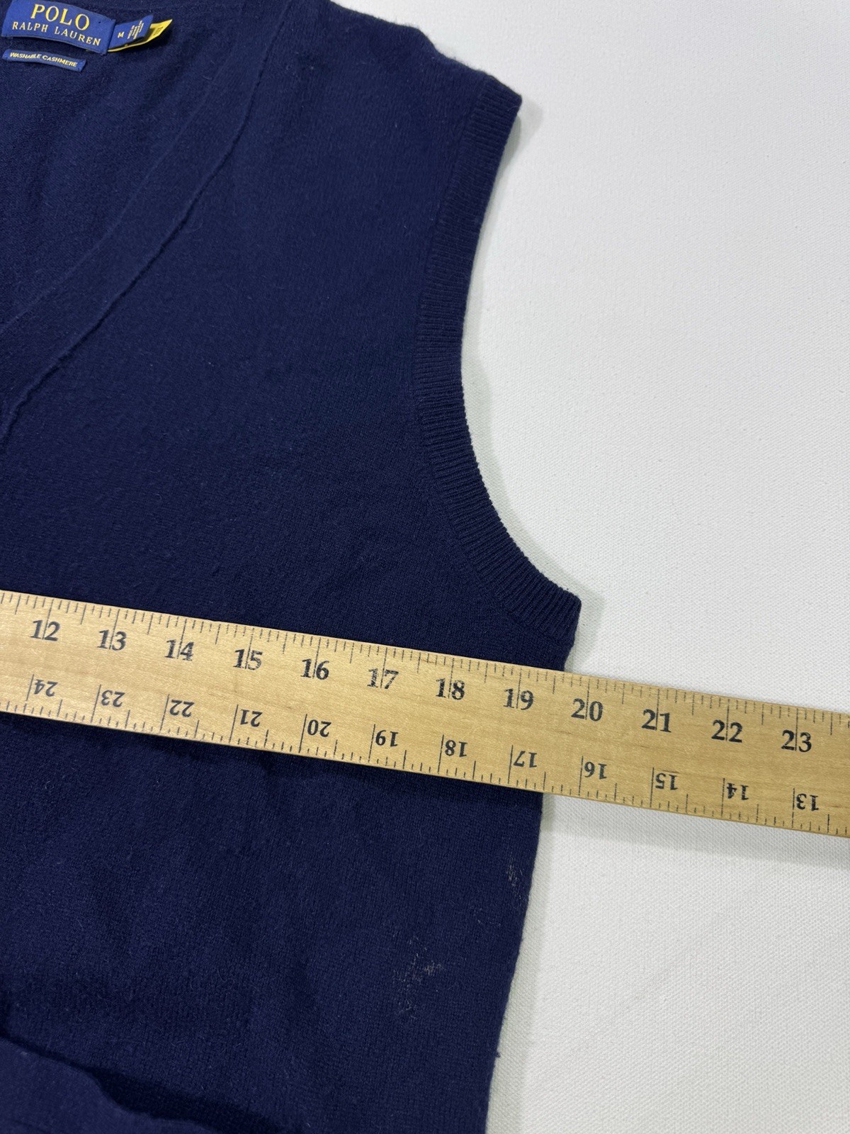 Polo Ralph Lauren Washable Cashmere Sweater Vest Button Navy Blue Men's Medium
