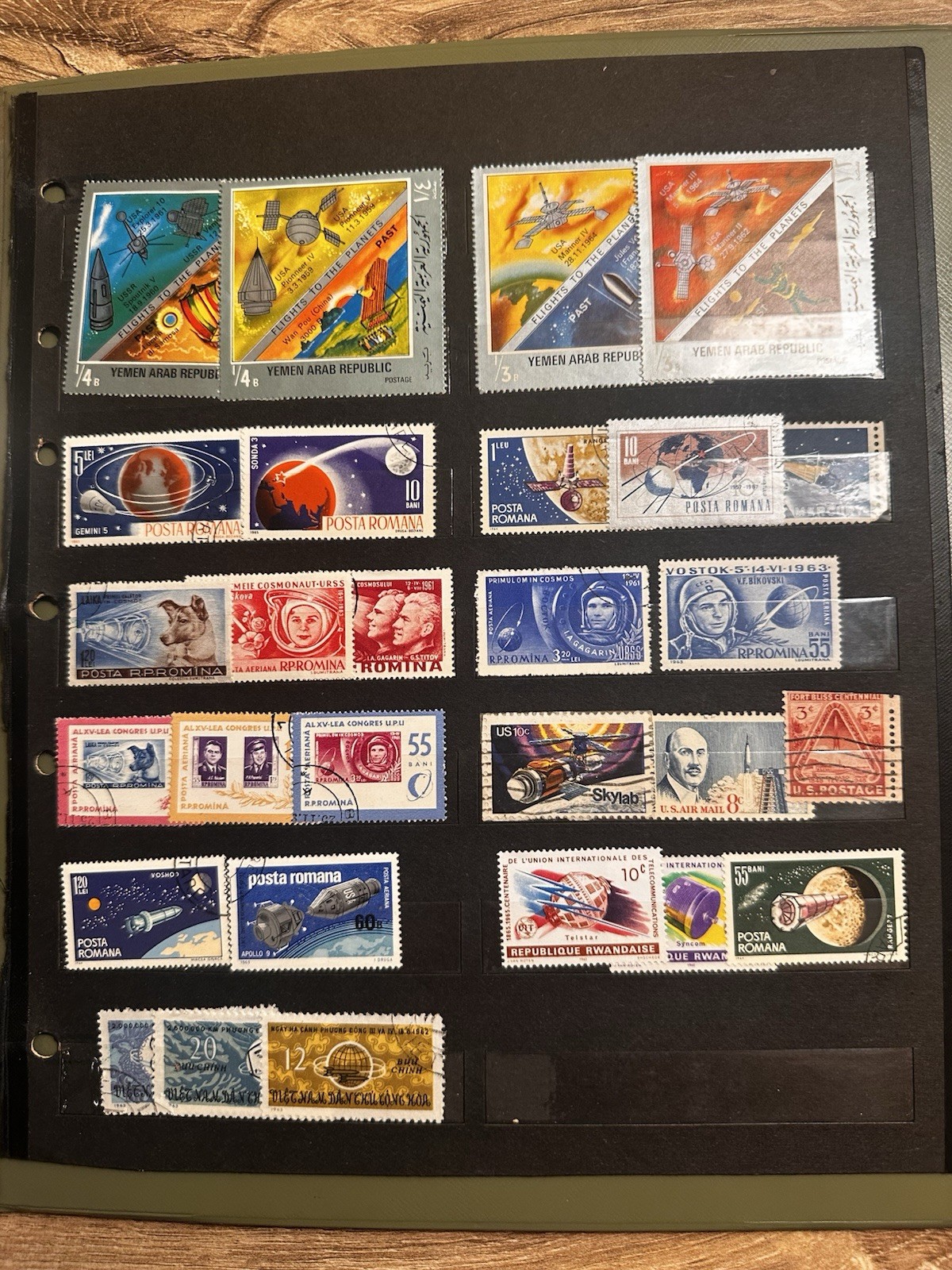Cold War Space Race Stamp Collection USSR NASA Apollo Vostok Thematic Lot