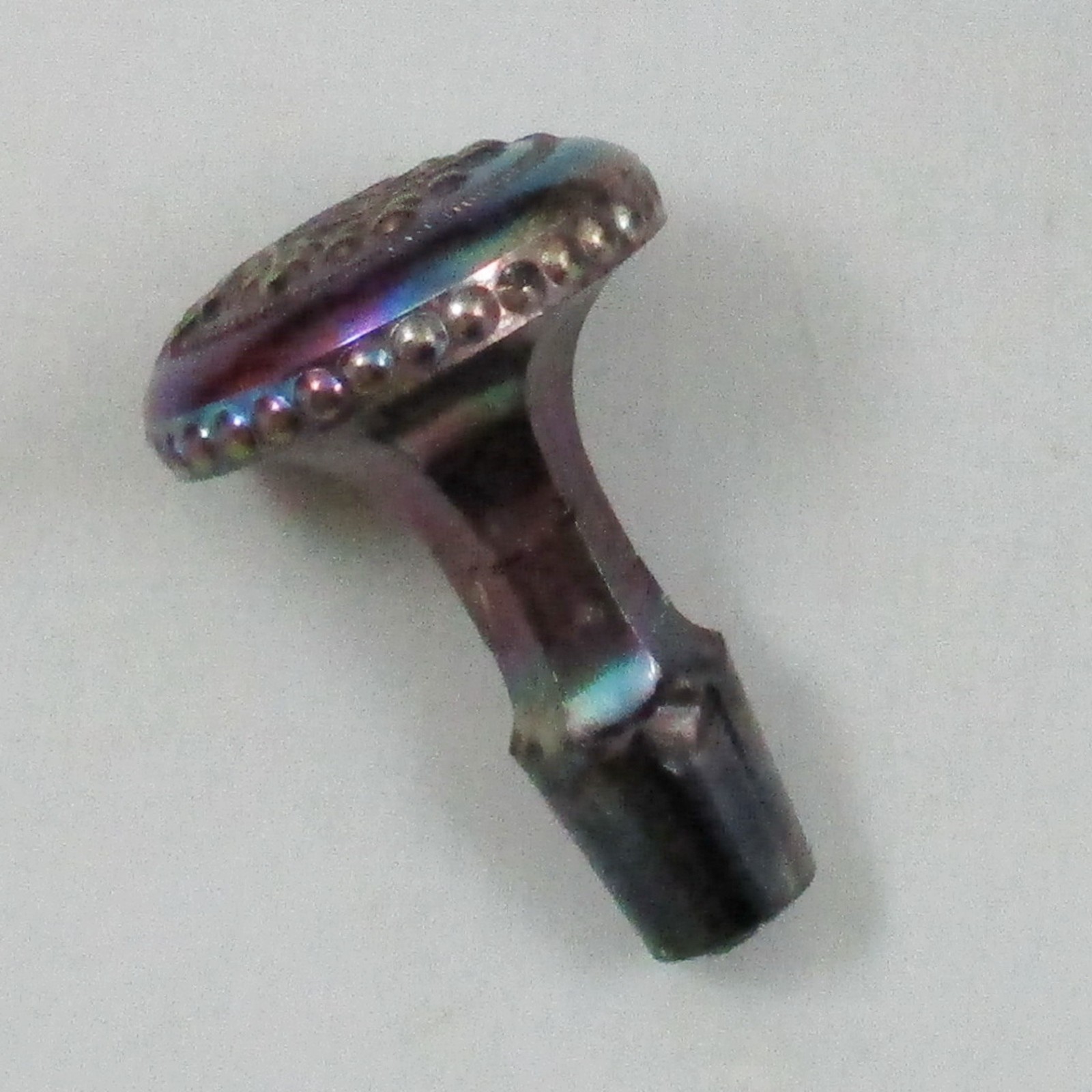 NORTHWOOD AMETHYST GRAPE & CABLE CARNIVAL GLASS DECANTER WITH STOPPER